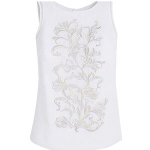 WHBM White Embroidered Top